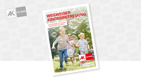 Broschüre Wegweiser Kinderbetreuung am Cover spielende Kinder © seventyfour, stock.adobe.com